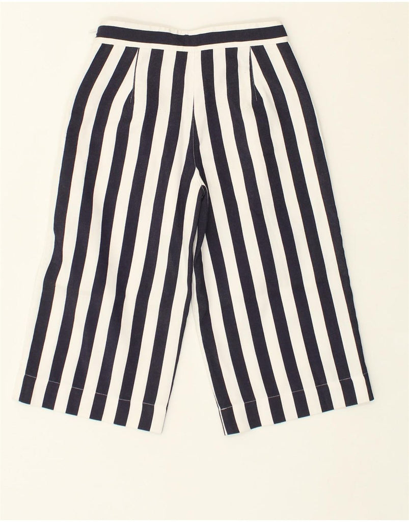 LIU JO Girls Wide Leg Capri Trousers 7-8 Years W22 L15 Navy Blue Striped | Vintage Liu Jo | Thrift | Second-Hand Liu Jo | Used Clothing | Messina Hembry 