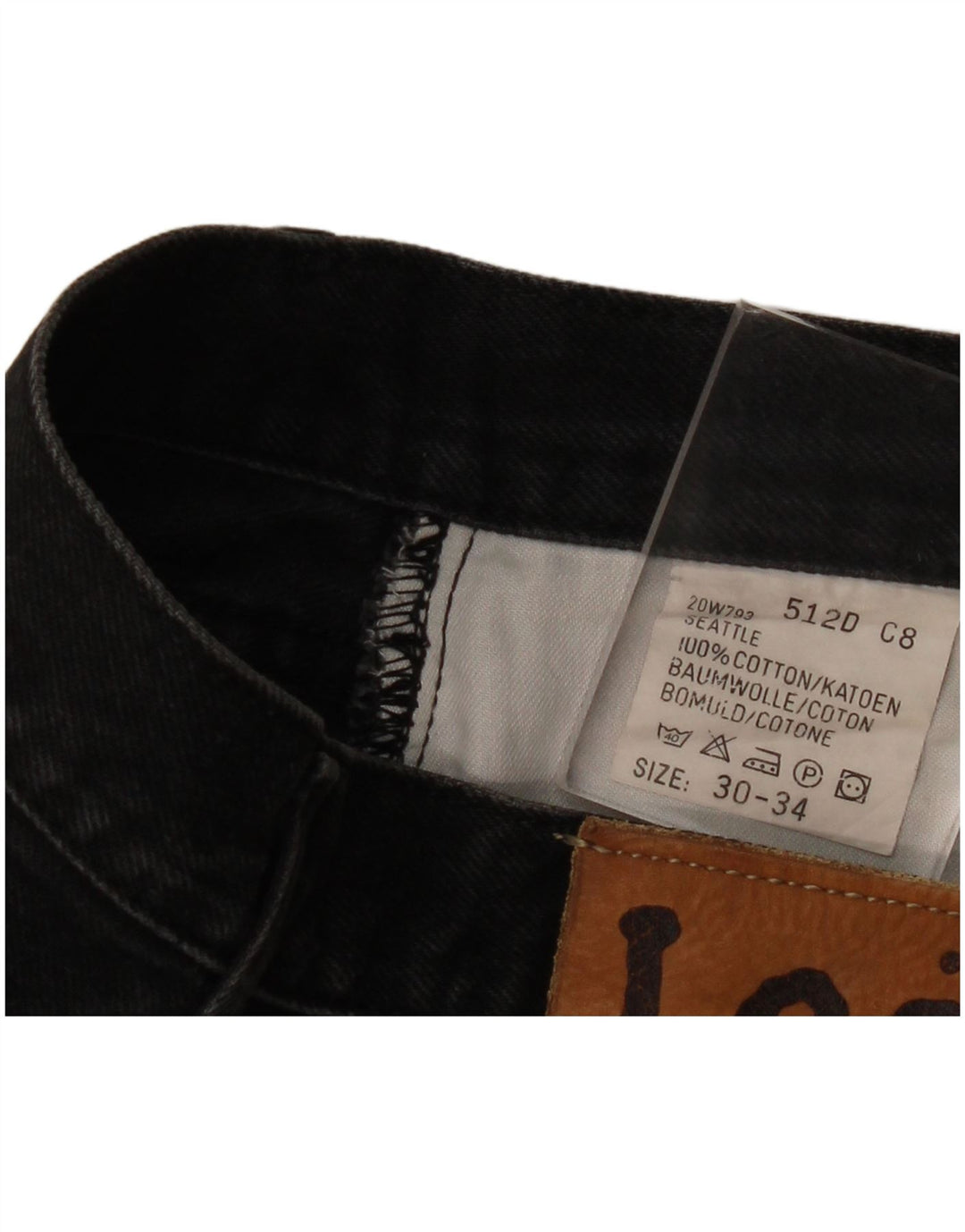 Lee Mens Seattle Straight Jeans W30 L34 Black Cotton