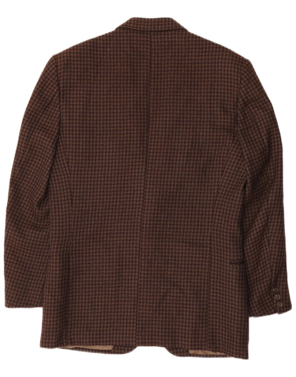 Valentino Mens Blazer Jacket UK 38 Medium Brown Houndstooth Classic