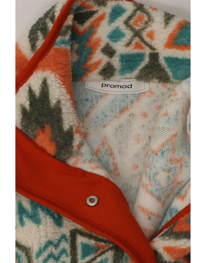 Promod Womens Button Back Fleece Jumper UK 20 2XL Multicoloured Fair Isle
