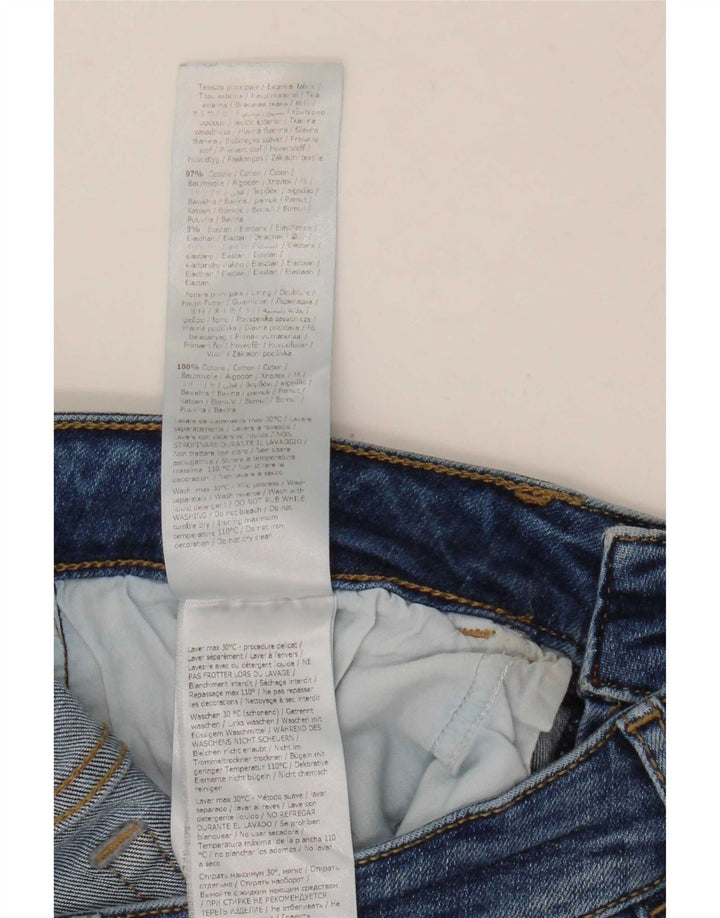 Liu Jo Womens Distressed Crop Bootcut Jeans W28 L25 Blue Cotton
