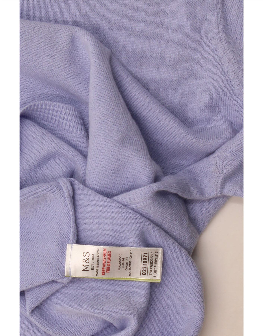 Marks & Spencer Womens Crew Neck Jumper Sweater UK 16 Large Purple