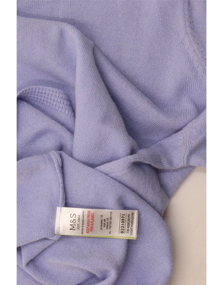 Marks & Spencer Womens Crew Neck Jumper Sweater UK 16 Large Purple
