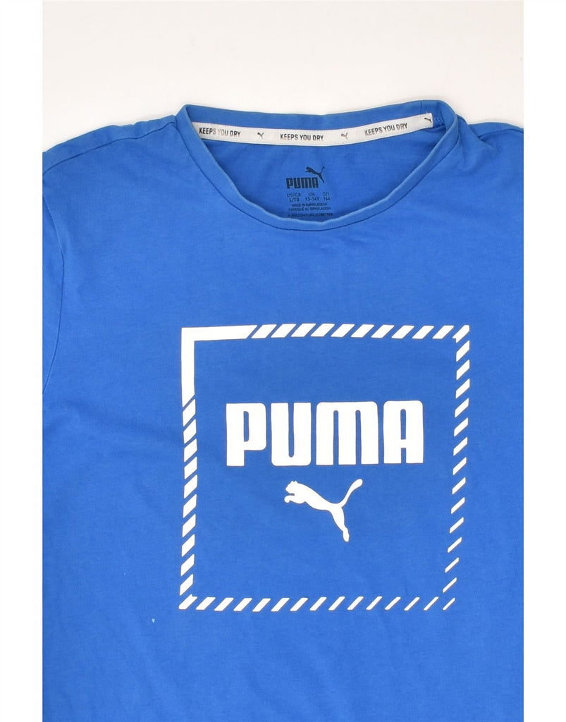 PUMA Boys Graphic T-Shirt Top 13-14 Years Blue Cotton | Vintage Puma | Thrift | Second-Hand Puma | Used Clothing | Messina Hembry 