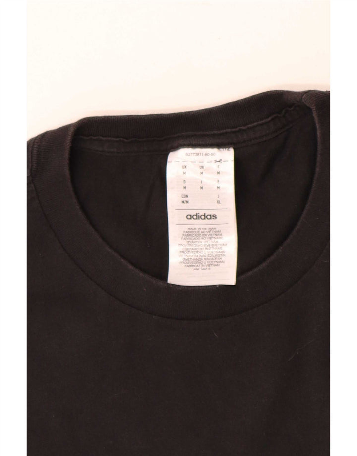 Adidas Mens T-Shirt Top Medium Black Cotton
