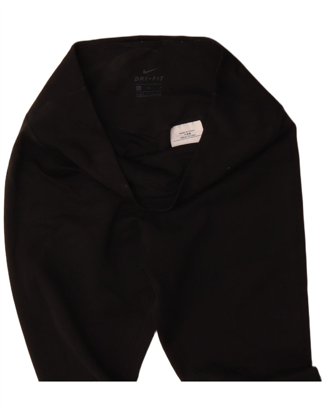 NIKE Womens Dri Fit Graphic Capri Leggings UK 12 Medium Black Polyester