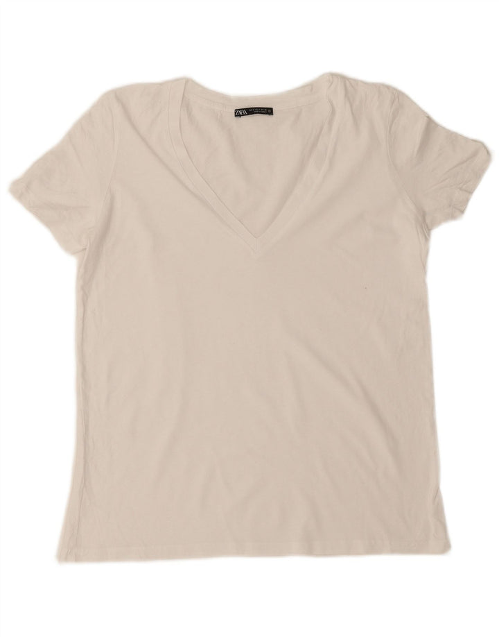 Zara Womens T-Shirt Top UK 10 Small White