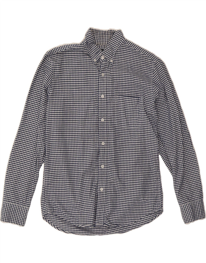 J. CREW Mens Flex Flannel Shirt Size 15 1/2 Medium Navy Blue Gingham Vintage J. Crew and Second-Hand J. Crew from Messina Hembry 