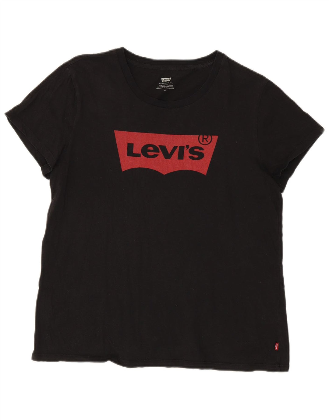 Levi's Womens Oversized Graphic T-Shirt Top UK 14 Medium Black Cotton