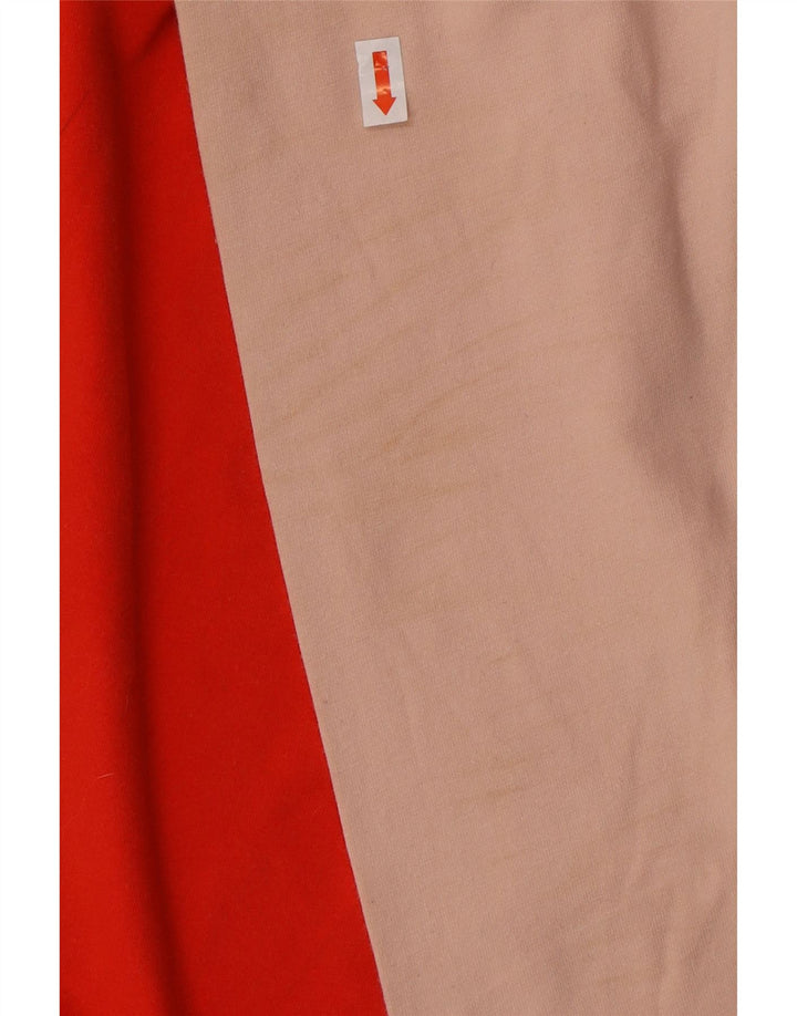 ADIDAS Mens Graphic Top Long Sleeve Medium Red Colourblock Cotton