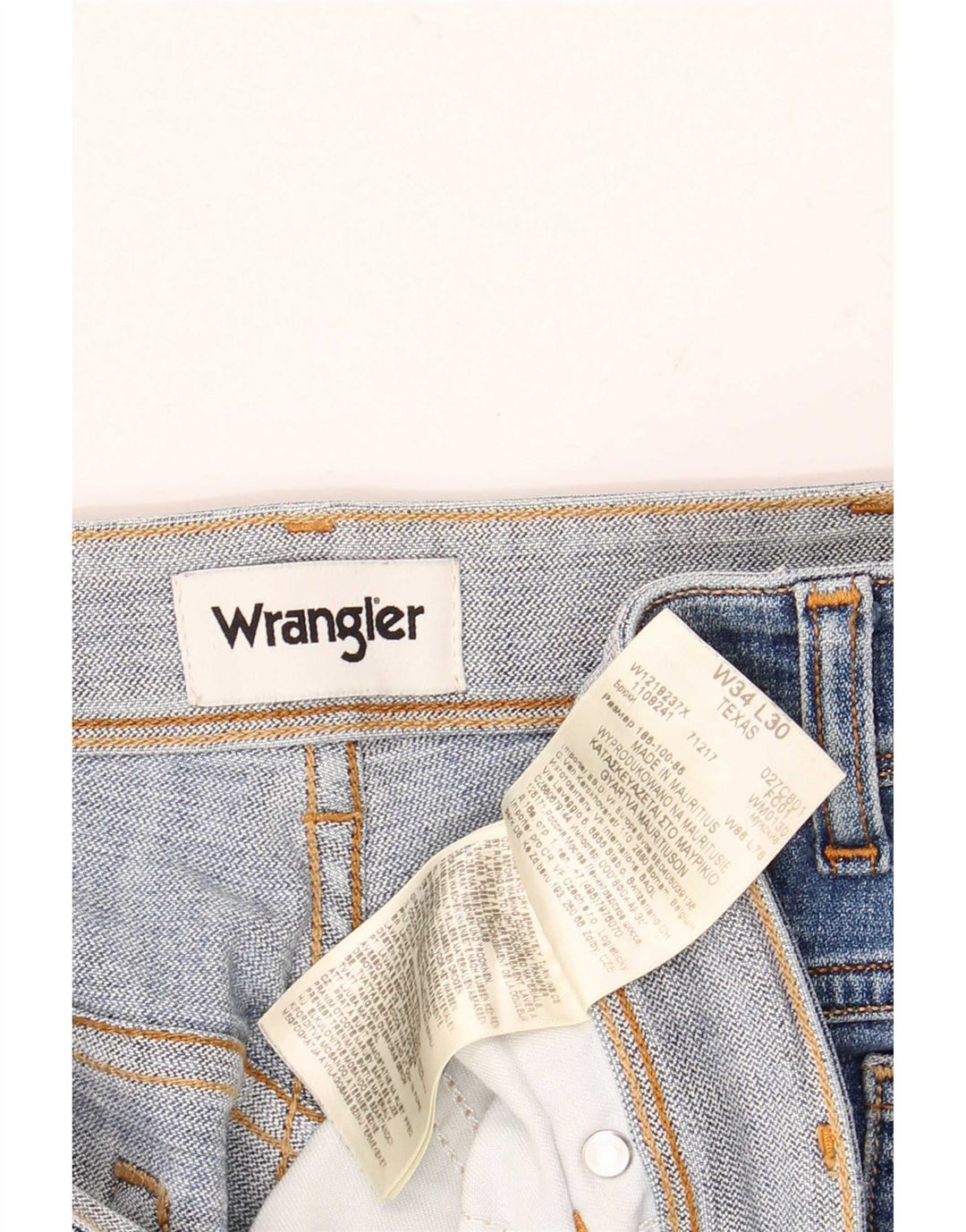 Wrangler Mens Texas Straight Jeans W34 L30 Blue Cotton