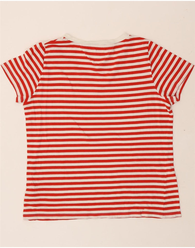 TOMMY HILFIGER Womens T-Shirt Top UK 18 XL Red Striped Cotton Vintage Tommy Hilfiger and Second-Hand Tommy Hilfiger from Messina Hembry 