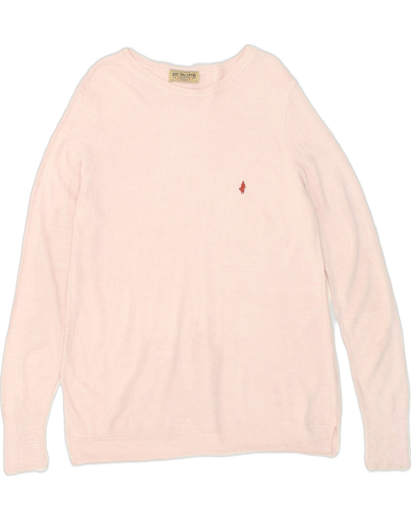 MARLBORO CLASSICS Mens Boat Neck Jumper Sweater Medium Pink Cotton | Vintage Marlboro Classics | Thrift | Second-Hand Marlboro Classics | Used Clothing | Messina Hembry 