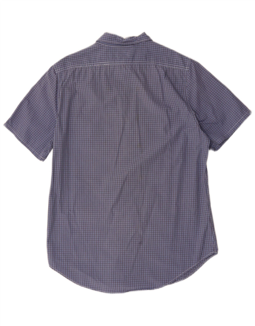 Ralph Lauren Mens Short Sleeve Shirt Medium Blue Check Cotton