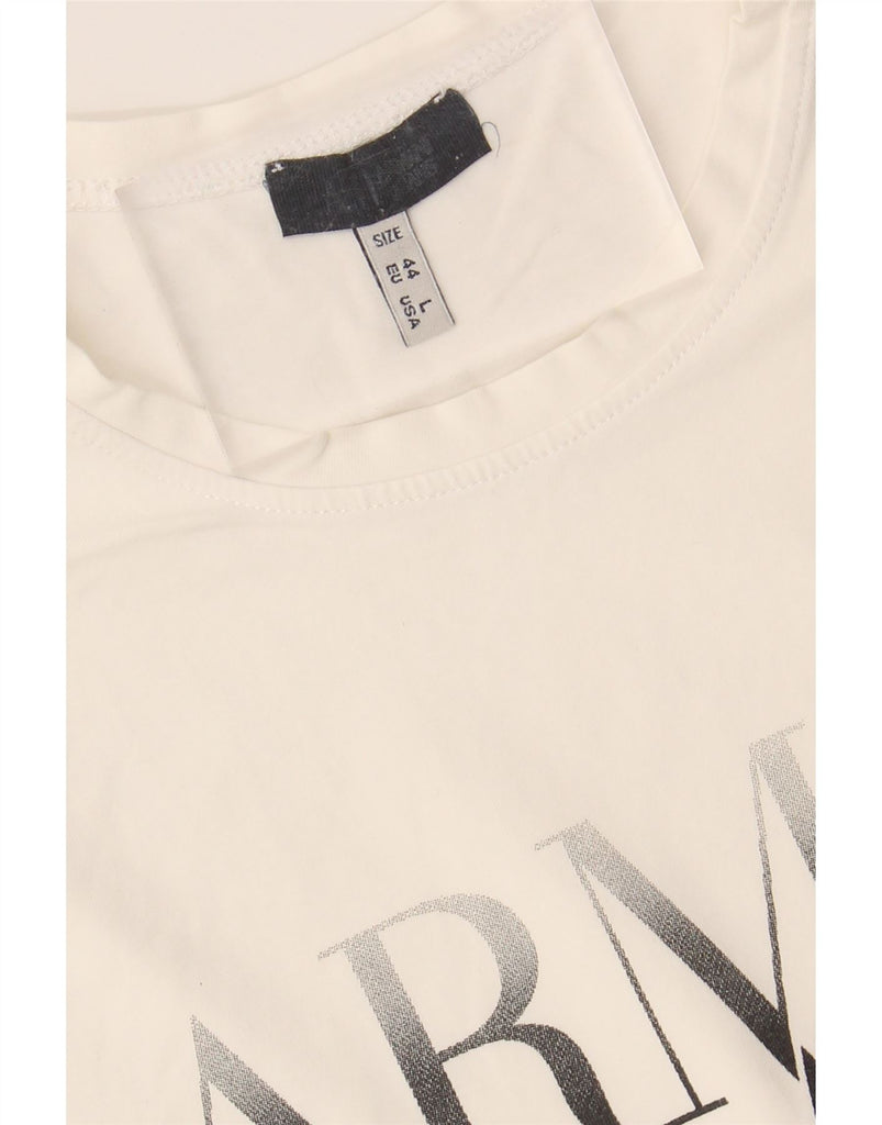 ARMANI JEANS Mens Graphic T-Shirt Top EU 44 XS White Cotton Vintage Armani Jeans and Second-Hand Armani Jeans from Messina Hembry 