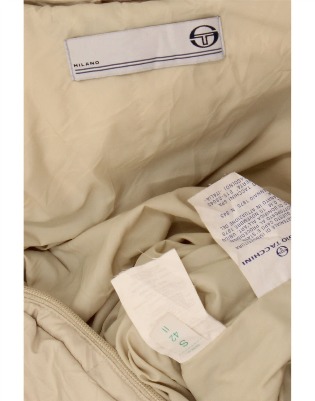 SERGIO TACCHINI Womens Hooded Padded Jacket IT 42 Medium Beige Polyester