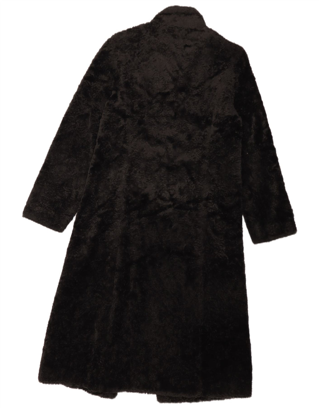 LAURA ASHLEY Womens Faux Fur Overcoat UK 8 Small Black Viscose