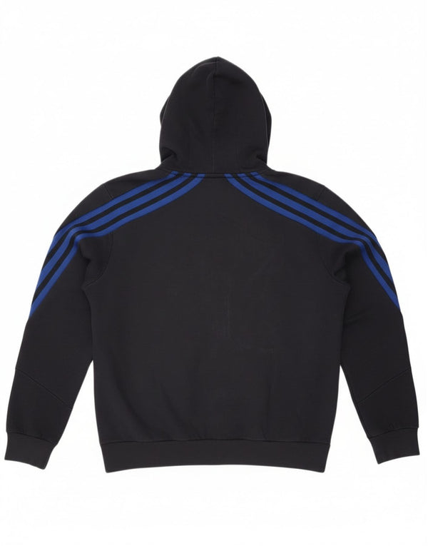 Adidas Mens Zip Hoodie Sweater Large Navy Blue Cotton