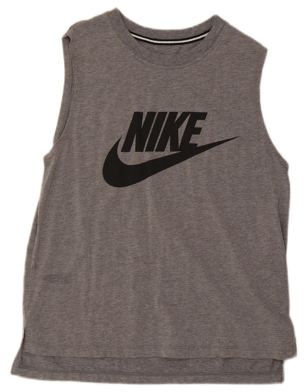 Nike Mens Graphic Vest Top Medium Grey Flecked Cotton