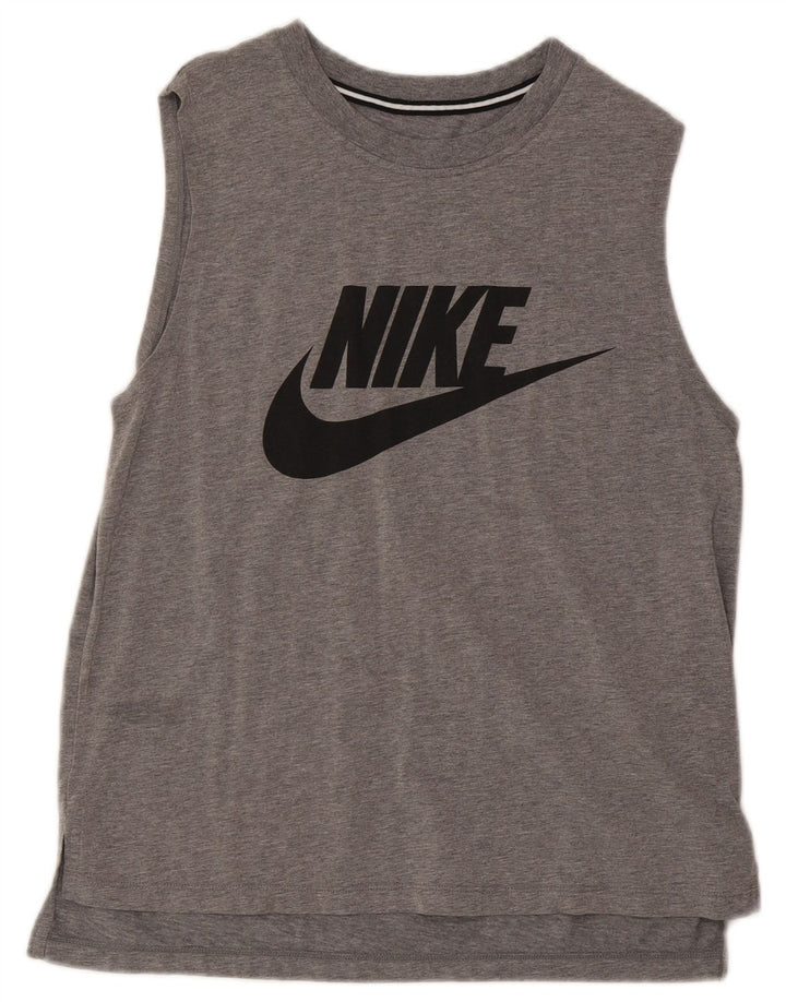 Nike Mens Graphic Vest Top Medium Grey Flecked Cotton