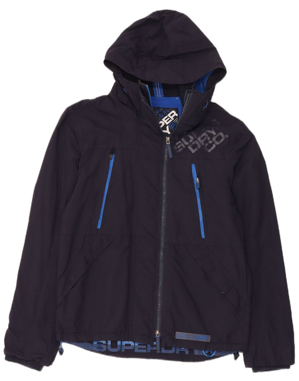 Superdry Mens Windtrekker Hooded Windbreaker Jacket UK 40 Large Navy Blue