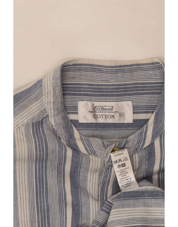 St. Bernard Mens Shirt XL Blue Striped Cotton