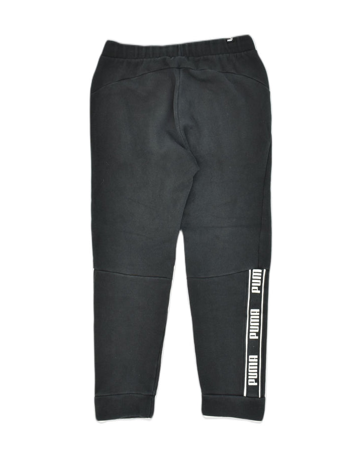 PUMA Womens Graphic Tracksuit Trousers Joggers UK 6 XS Black Cotton | Vintage Puma | Thrift | Second-Hand Puma | Used Clothing | Messina Hembry 
