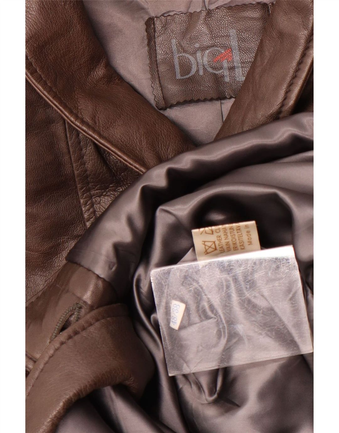 Vintage Mens Leather Coat UK 38 Medium Brown Leather