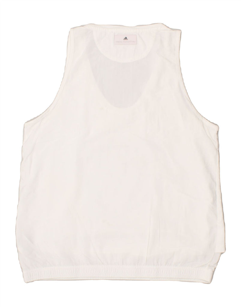 ADIDAS Womens Stella McCartney Graphic Vest Top UK 10 Small White Vintage Adidas and Second-Hand Adidas from Messina Hembry 