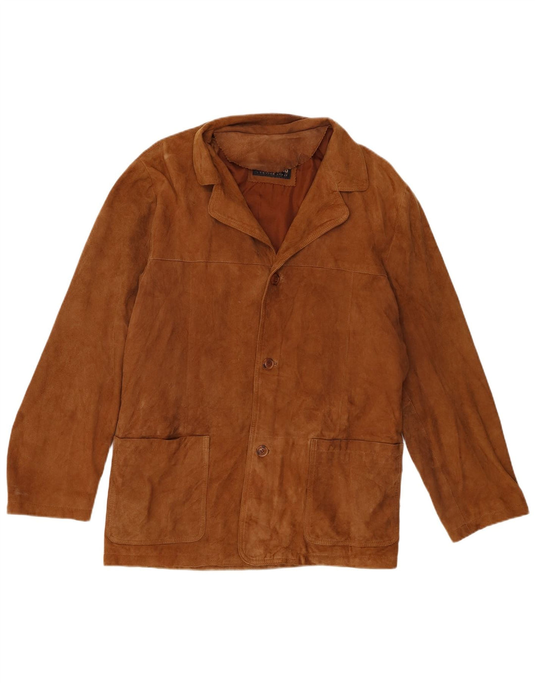 Vintage Mens Suede Jacket UK 38 Medium Brown Leather