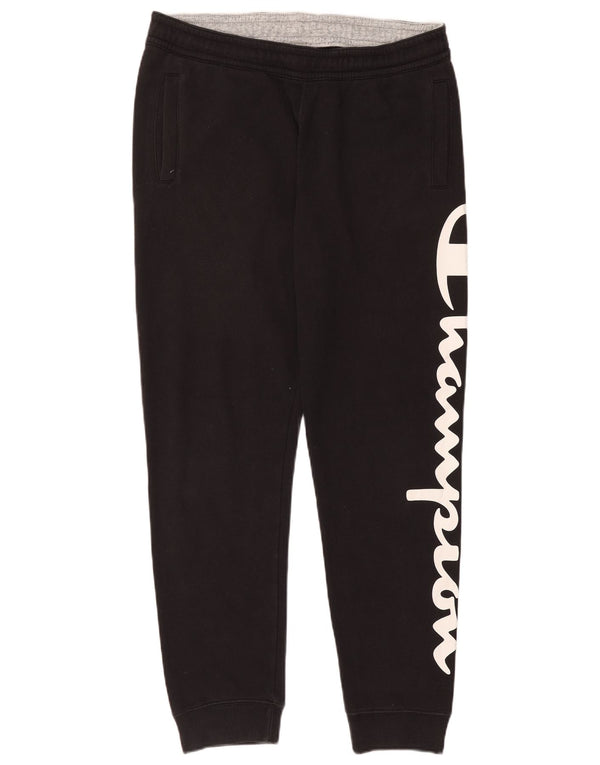Champion Mens Graphic Tracksuit Trousers Joggers Large Black Cotton