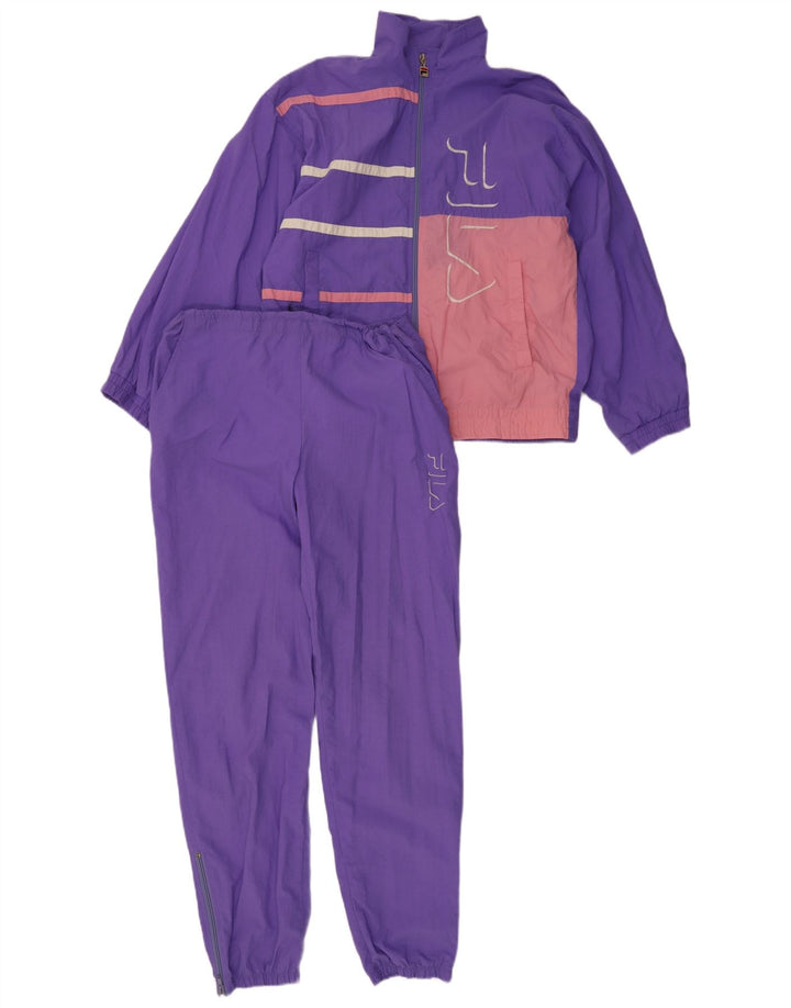 Fila Womens Graphic Full Tracksuit IT 42 Medium  Purple Colourblock