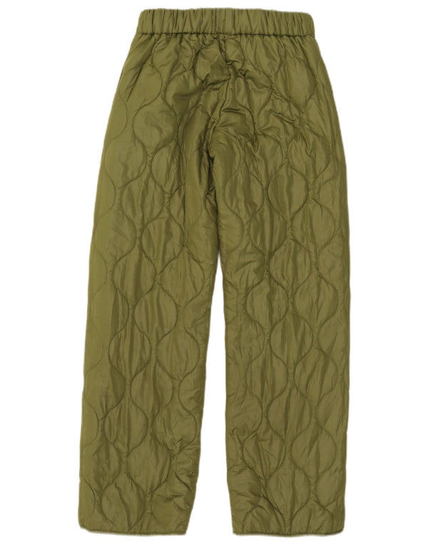 Topshop Womens Quilted Trousers XS W25 L30 Green Polyester