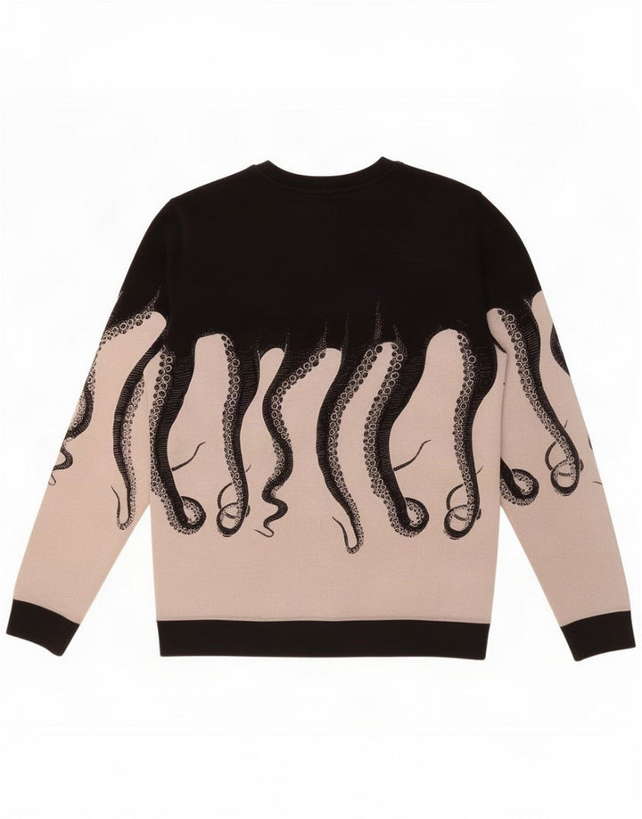 Octopus Mens Sweatshirt Jumper Medium Black Colourblock Cotton