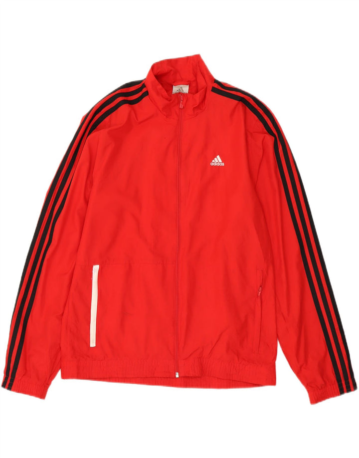 Adidas Mens Graphic Tracksuit Top Jacket Small Red Polyester