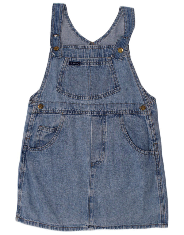 GUESS Girls Dungaree Denim Skirt 5-6 Years W26  Blue Cotton