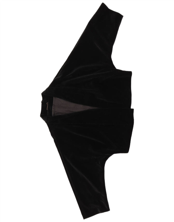 Max Mara Womens Oversized Open Velvet Blazer Jacket UK 12 Medium Black