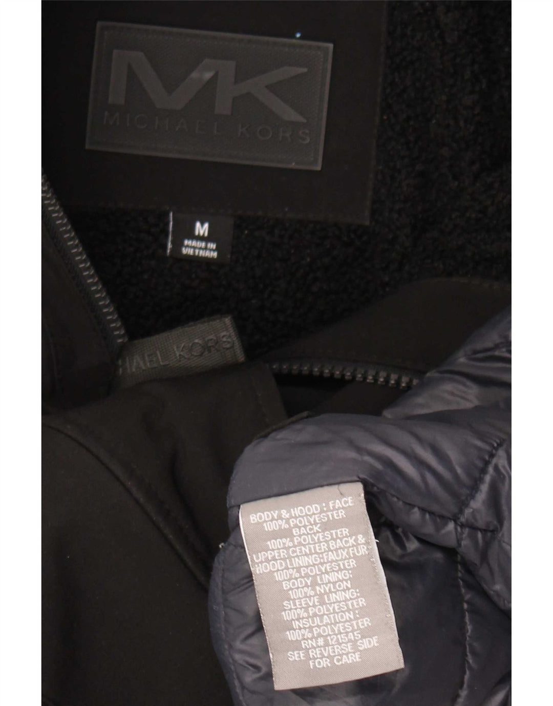 Michael Kors Mens Hooded Windbreaker Jacket UK 38 Medium Black Polyester
