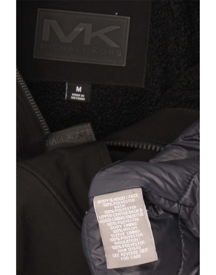 Michael Kors Mens Hooded Windbreaker Jacket UK 38 Medium Black Polyester