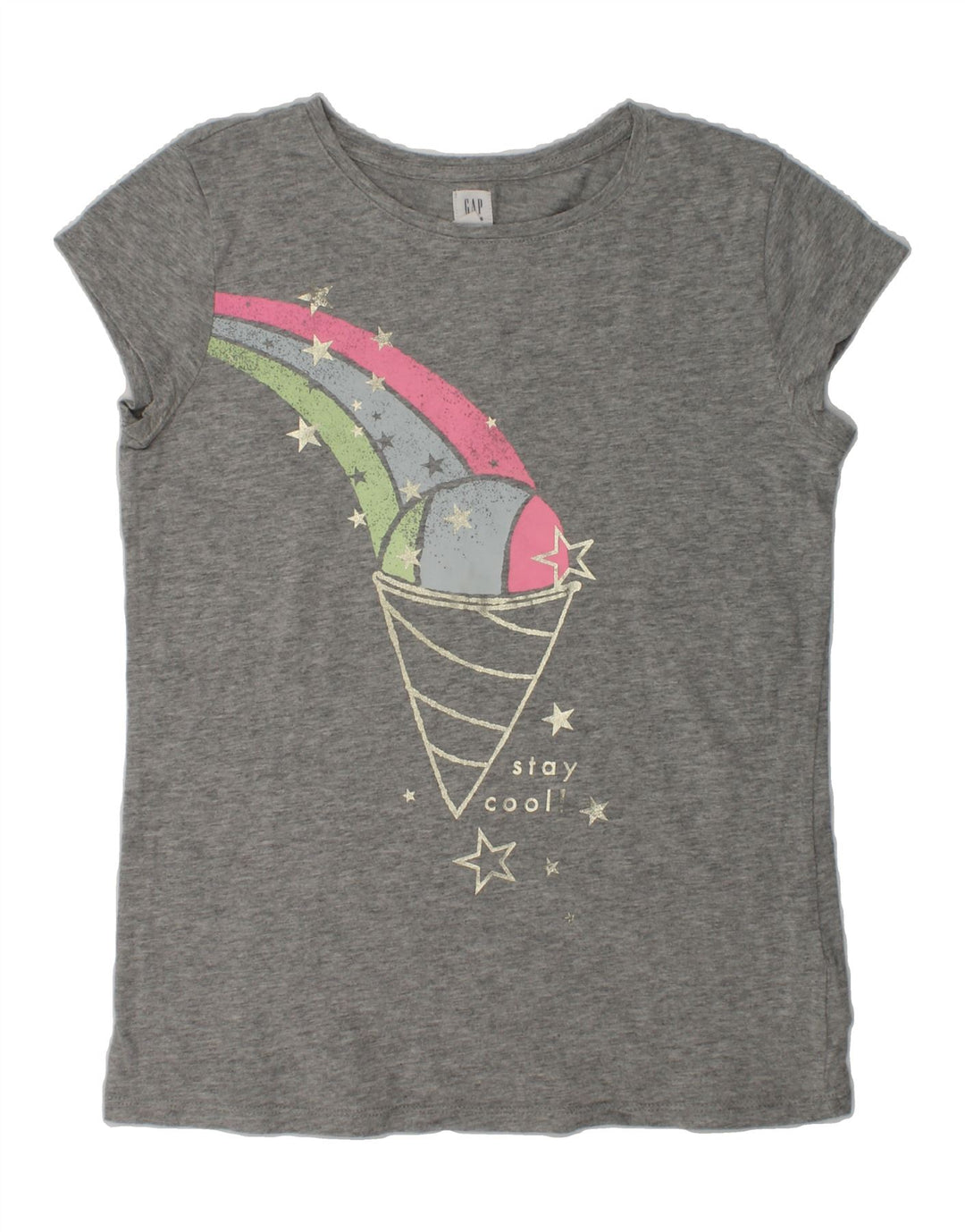GAP Girls Graphic T-Shirt Top 14-15 Years 2XL Grey Cotton | Vintage Gap | Thrift | Second-Hand Gap | Used Clothing | Messina Hembry 
