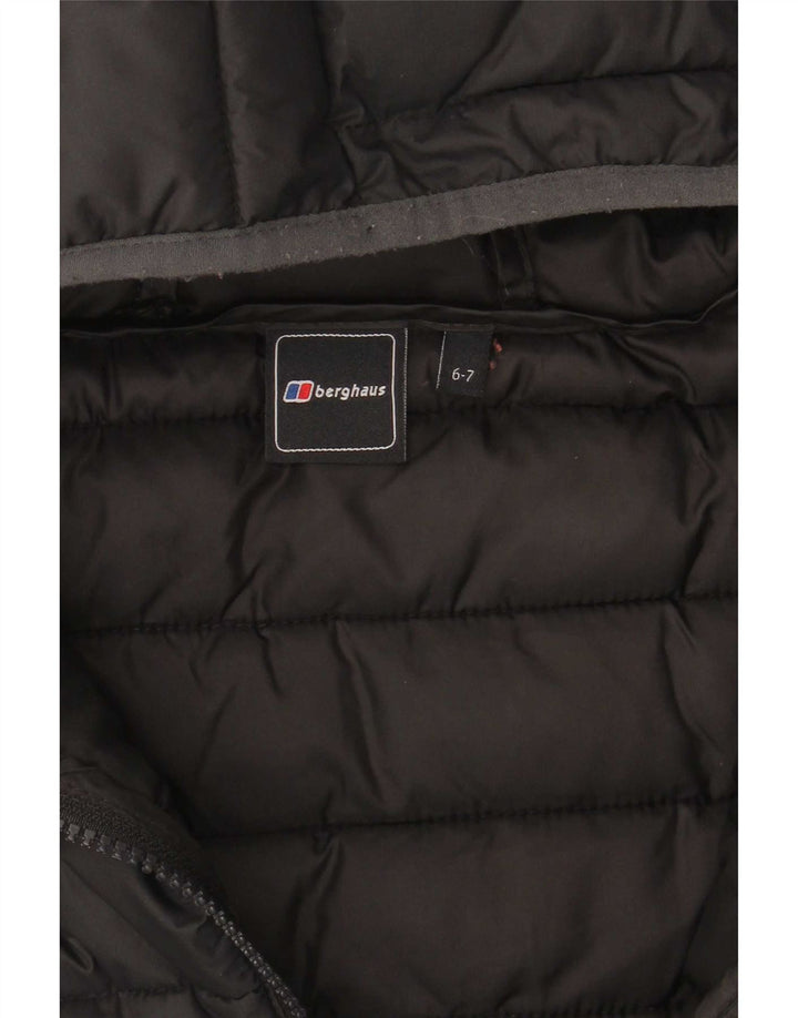 Berghaus Boys Hooded Padded Jacket 6-7 Years Black Polyester