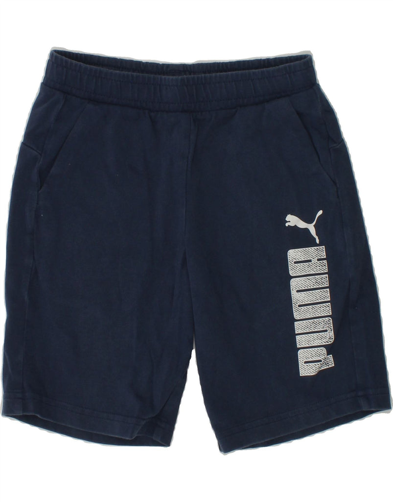 PUMA Boys Graphic Sport Shorts 5-6 Years Navy Blue | Vintage Puma | Thrift | Second-Hand Puma | Used Clothing | Messina Hembry 