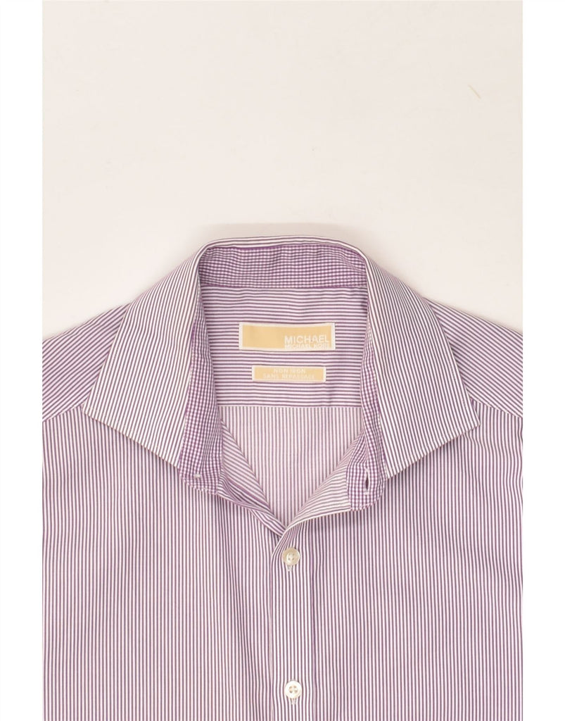 MICHAEL KORS Mens NON - IRON Formal Shirt Medium Purple Striped | Vintage Michael Kors | Thrift | Second-Hand Michael Kors | Used Clothing | Messina Hembry 