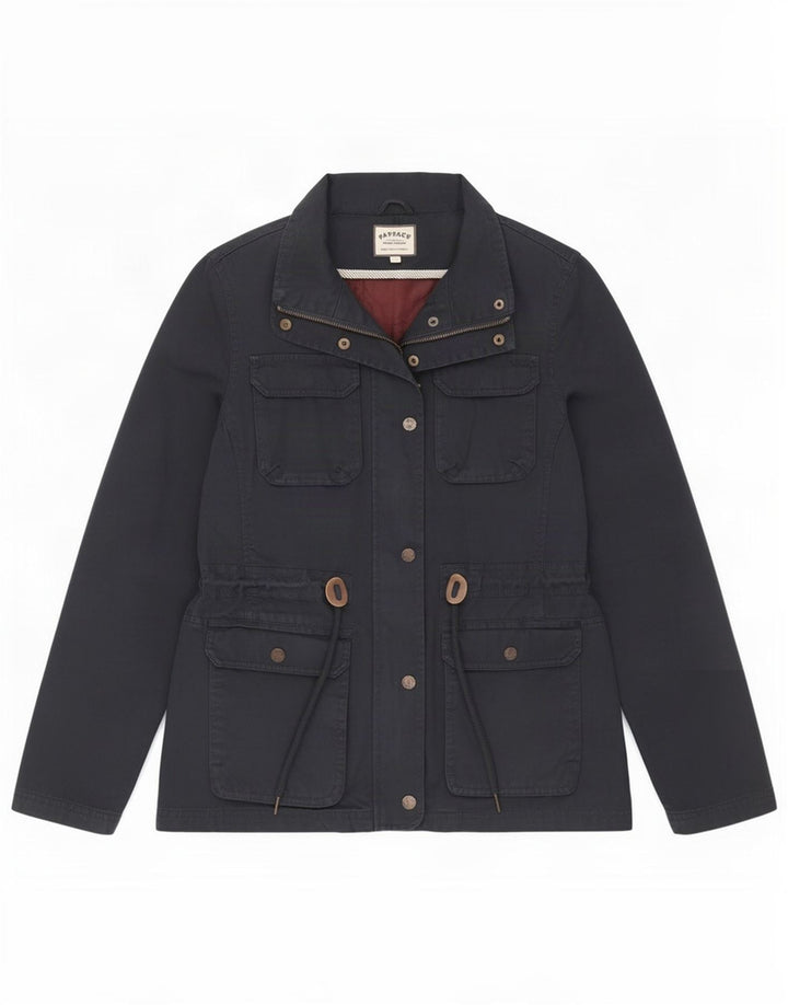 Fat Face Womens Utility Jacket UK 10 Small Navy Blue Cotton