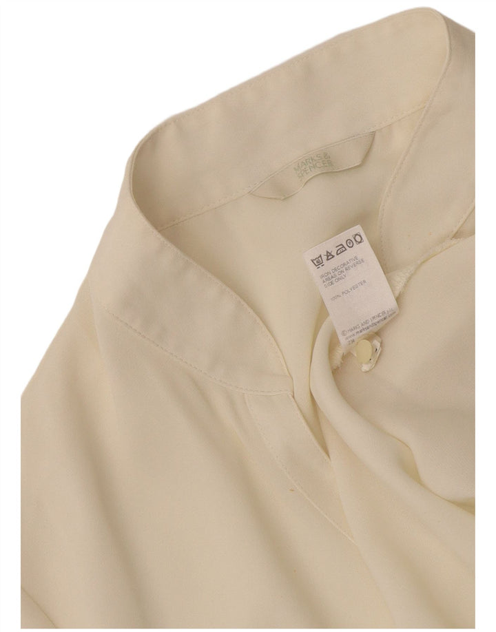 Marks & Spencer Womens Blouse Top UK 16 Large  Off White Floral Polyester