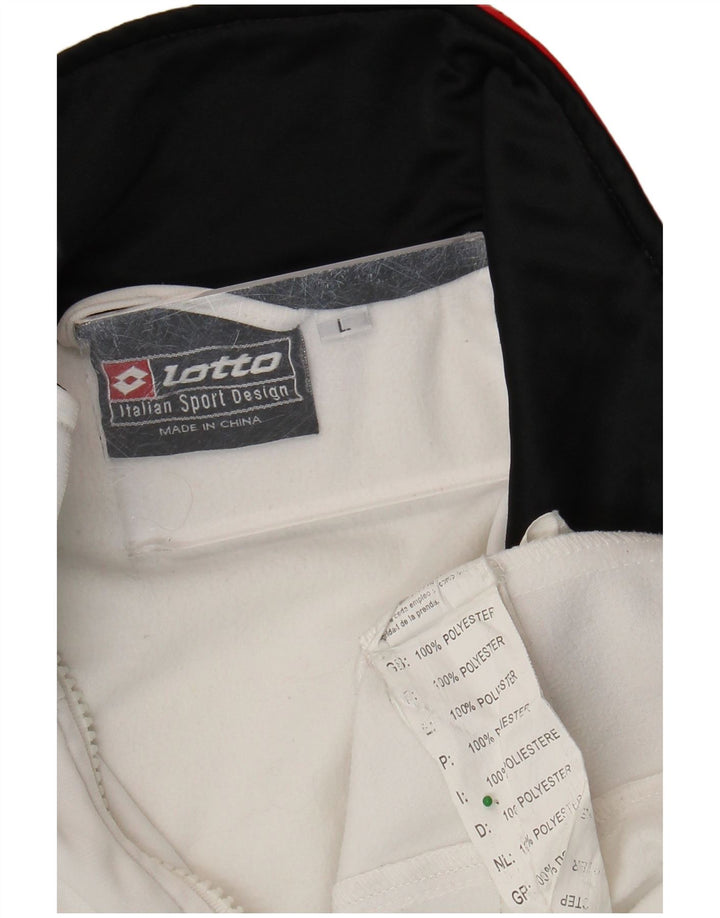 Lotto Mens Tracksuit Top Jacket Large White Colourblock Polyester