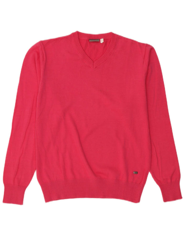 Lotto Womens V-Neck Jumper Sweater UK 16 Large Pink