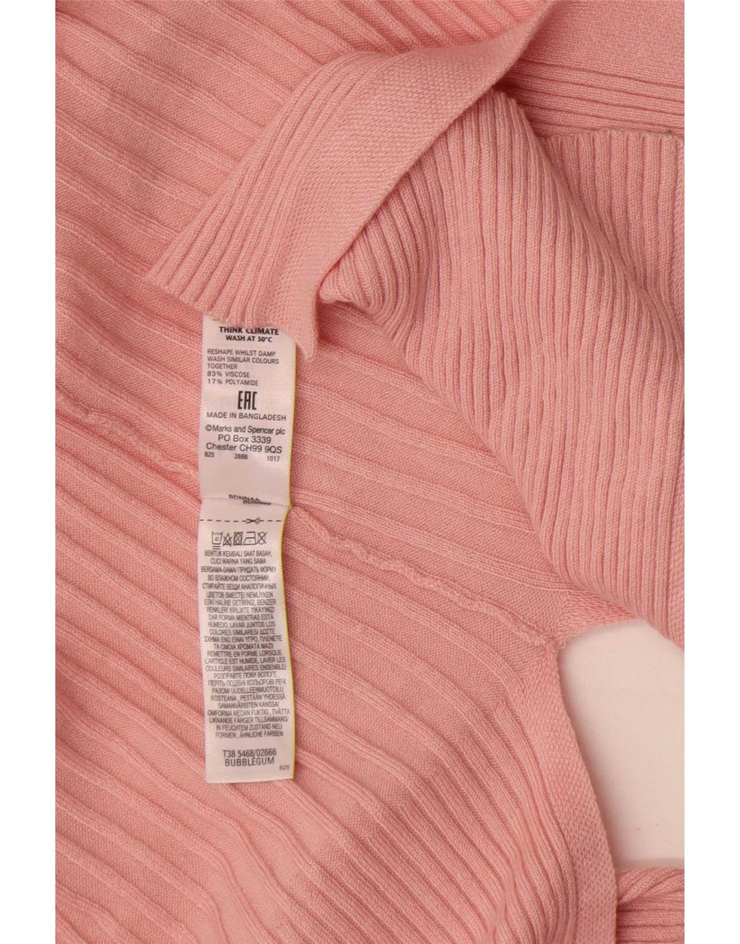 Marks & Spencer Womens Longline Open Cardigan Sweater UK 14 Medium Pink