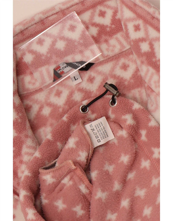 F.LLI Campagnolo Womens Fleece Jacket UK 16 Large Pink Geometric Polyester