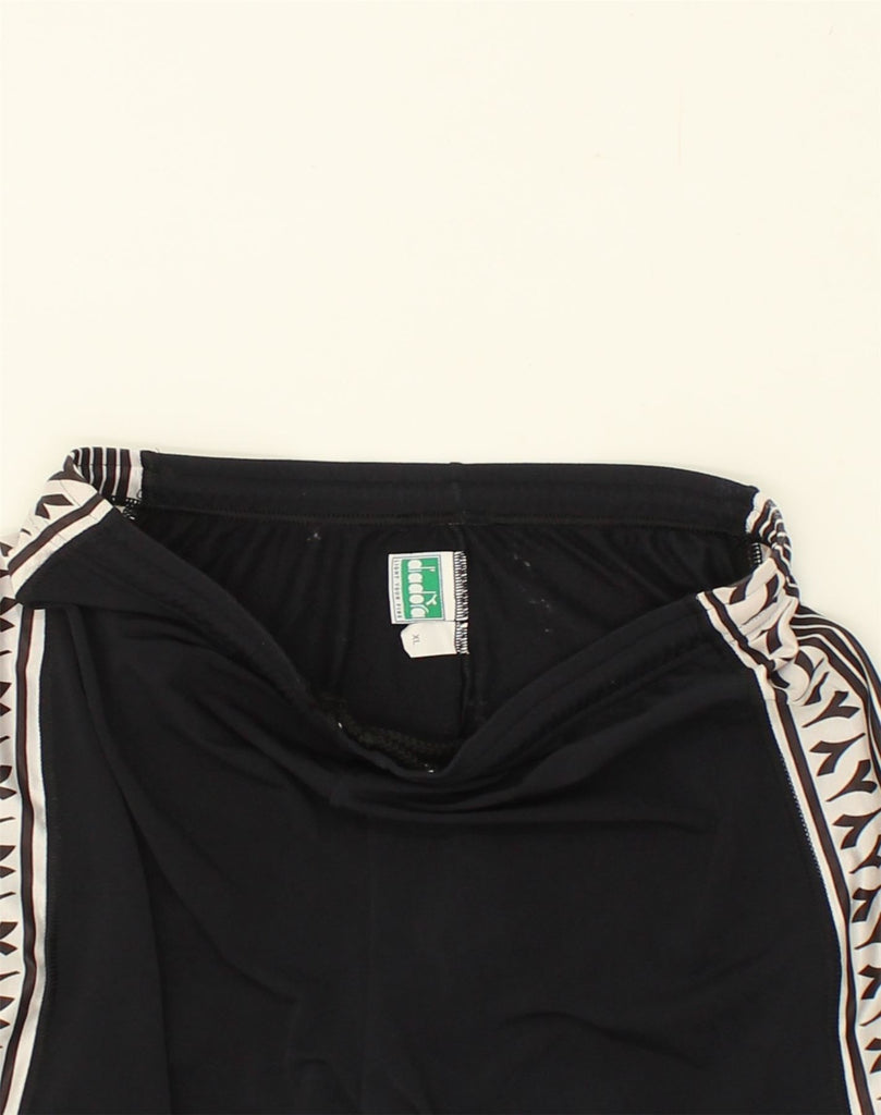 DIADORA Womens Graphic Tracksuit Trousers UK 18 XL Black Polyamide | Vintage Diadora | Thrift | Second-Hand Diadora | Used Clothing | Messina Hembry 